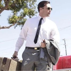 Brooks Brothers vintage black belt with hinged brass buckle Mad Men Don Draper